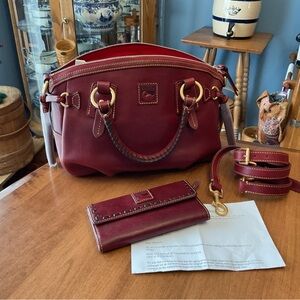 Dooney & Bourke Bordeaux Florentine Mail Satchel and wallet